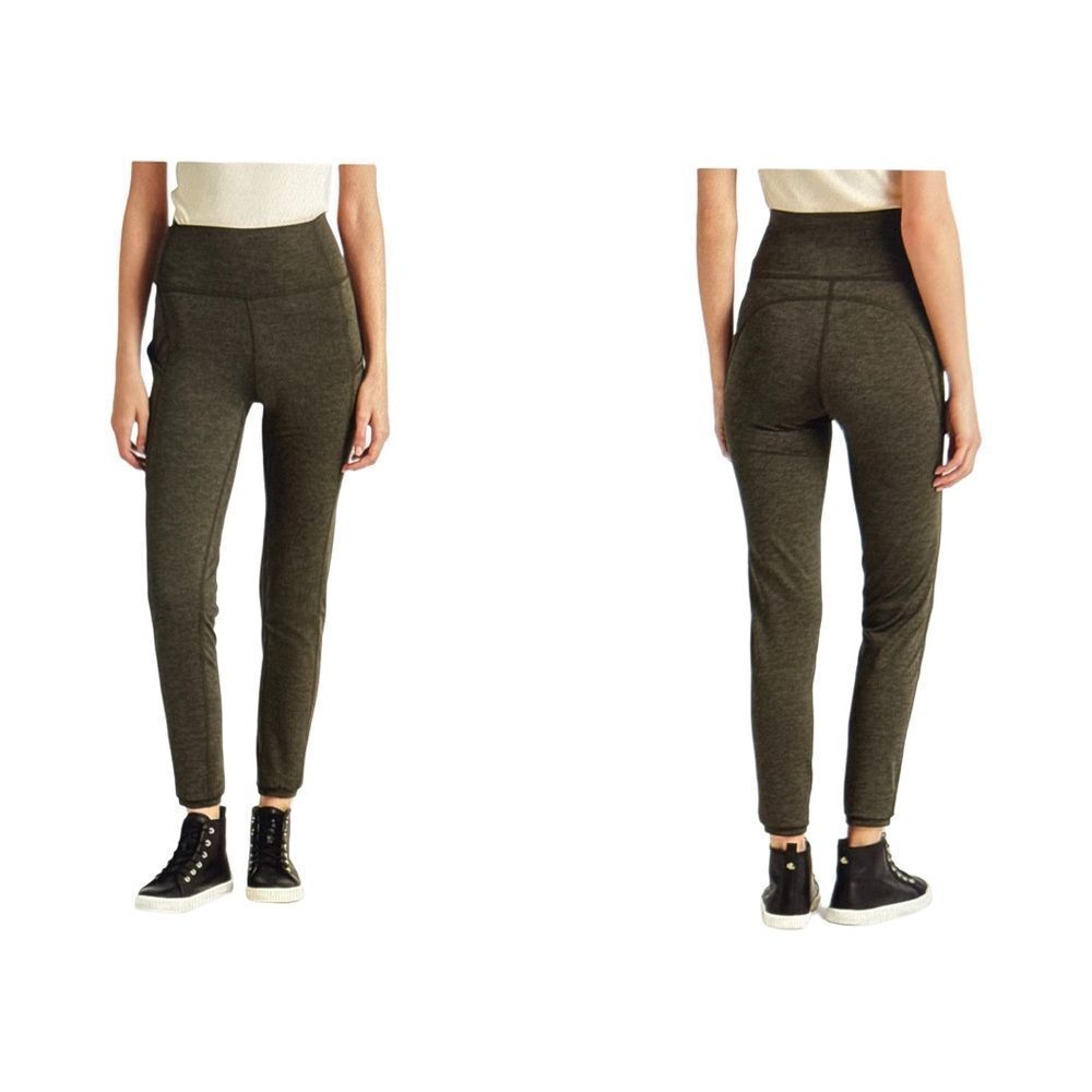 LAUREN RALPH LAUREN FLEECE LINED  LEGGING GREEN LODEN HEATHER